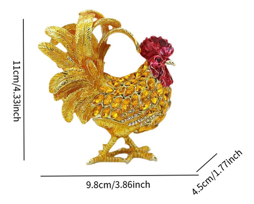 Ornamento De La Caja De Joyeros De Gallo Elegante Small