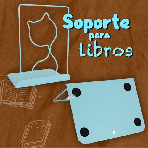 Imagen 5 de 8 de Sujetador De Libros Gatito Kawaii Metalico Escritorio Sx-928