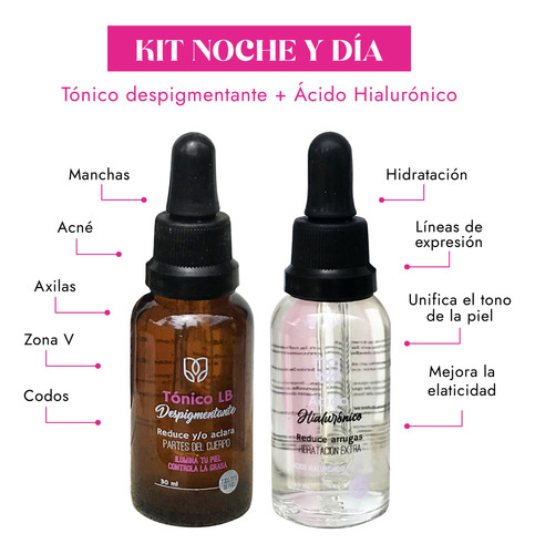 Kit De Tónico Despigmentante + Acido Hialurónico De Lb
