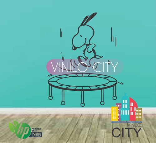 Vinil Decorativo Snoopy Saltando En Trampolin Snmod456