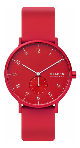 Reloj Mujer Skagen Skw6512 Cuarzo 41mm Pulso Rojo En