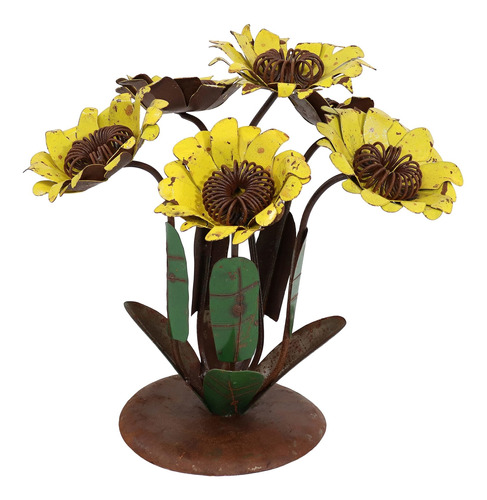 Sunnydaze Flor Decorativa Metal Para Jardin Ramo Girasol Uso