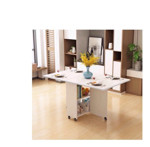 Imagen 1 de 5 de Mesa Plegable Esquinas Redoneadas Con Estante Interior
