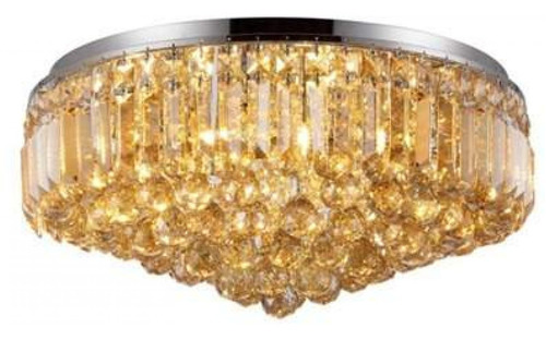 Plafon Cristal Kri 54cm Bella P/9 Lampadas G9 Hu1104 St1481 Cor Âmbar 110V/220V