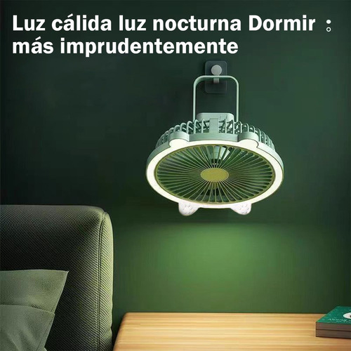 Of Ventilador Portátil Mesa Escritorio Recargable Con Luz