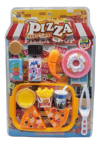 Juego De Comida Set Pizza Hot Dog Restaurante Juguete 