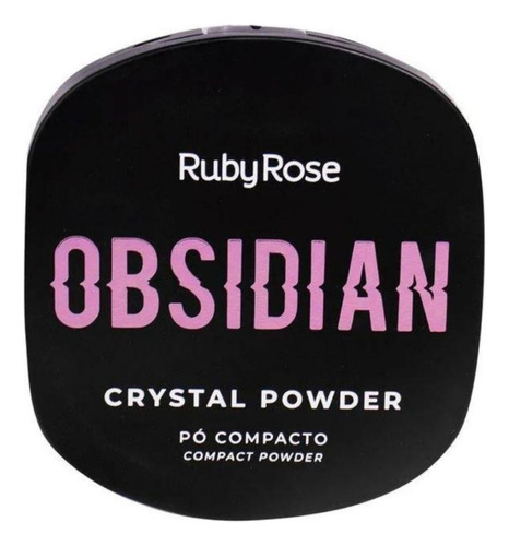 Pó Compacto Ruby Rose Obsidian Crystal Powder Com 10 9,6g