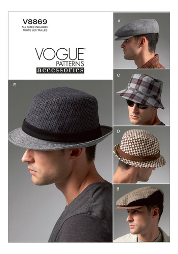 Vogue Patterns Plantilla De Costura Para Sombreros De Hombr.