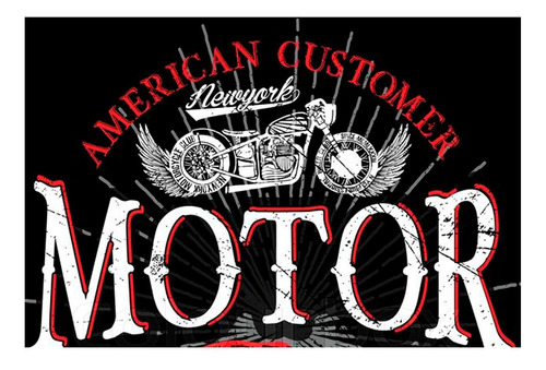 Vinilo 40x60cm Vehiculos Motor American Custom Moto M1