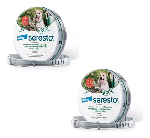 Kit Coleira Seresto 2 Até 8 Kg Para Cães E Gatos Bayer - Ful