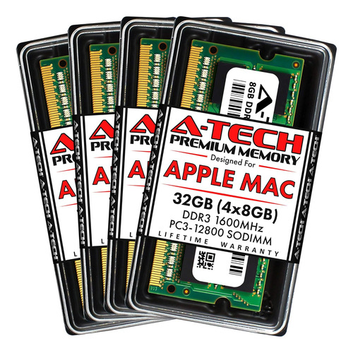 Memoria Ram A-tech 4 X 8 Gb, 32 Gb Ddr3, Sodimm, 1600 Mhz