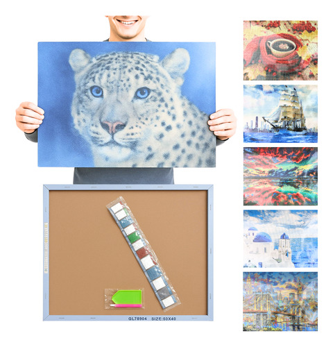 Pintura Diamantes Cristal Arte Kit Adhesivo 40x50cm Madera Barco