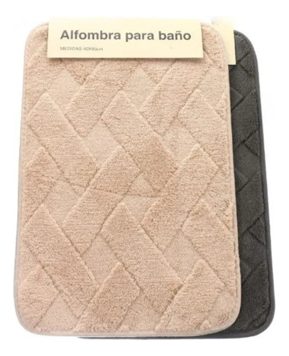 Alfombra De Baño Memory Foam Antideslizante Suave Color Beige Lisa