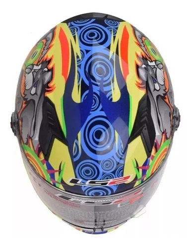 Imagem 2 de 6 de Capacete Fechado Ls2 Ff358 Alex Barros Amarelo Brasil Coelho