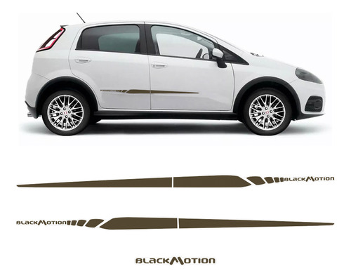 Kit Faixa Punto Blackmotion 2014/2015 Adesivo Lateral Marrom