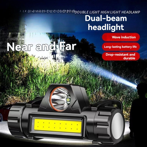 Linterna Frontal Led Recargable Por Usb Superbrillante 18650