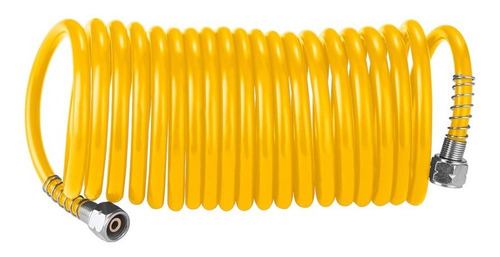 Manguera Espiralada Konan Para Compresor 1/4'' X 15 Mt Color Amarillo