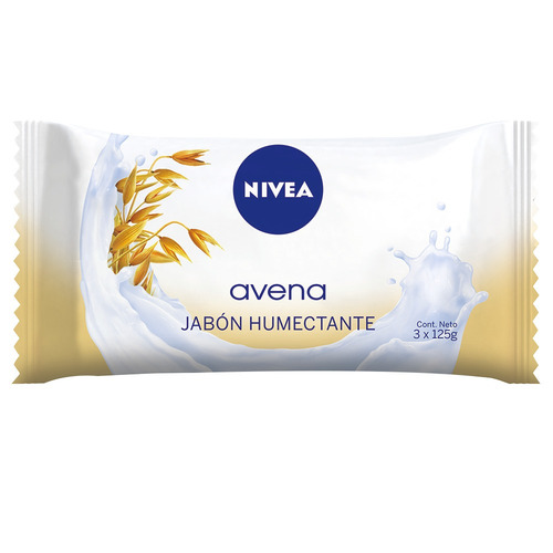 Imagen 1 de 1 de Jabón en barra Nivea Avena 125 g pack x 3