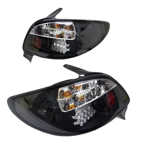 Focos Traseros Peugeot 206 98-09 Negro Led - Biocartuning