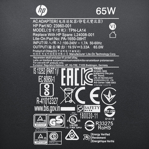 Cargador Orig. Notebook Hp Elitebook 820 G4 (19.5v - 3.33a)