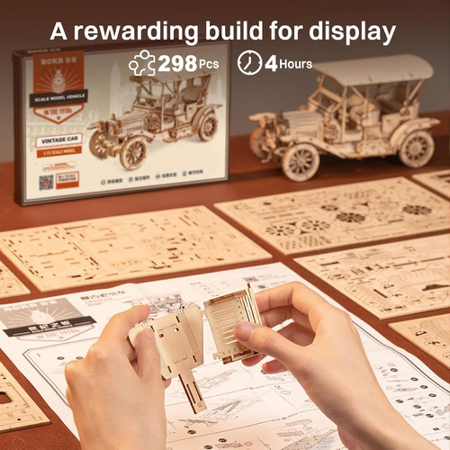Rokr 3d Rompecabezas De Madera Modelo Kits De Coches Para...