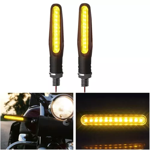 apodo siete y media caballo de fuerza Direccionales Led Moto Secuencial Luz Ámbar Stop Rojo 2pzas