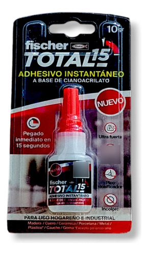 Adhesivo Instantáneo Total 15 Fischer 10 Gr.- Ciano Acrilato