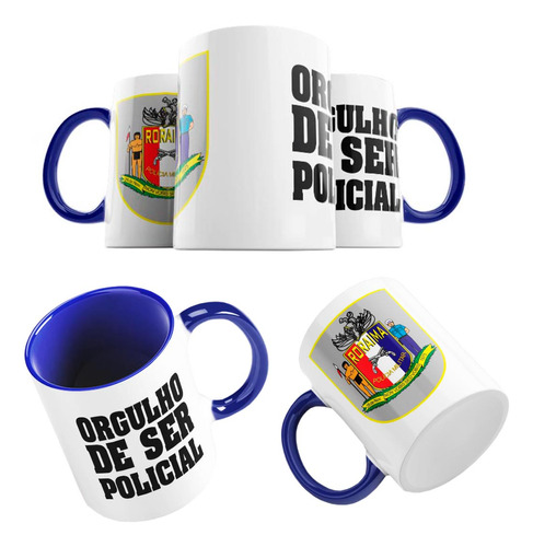 Caneca Azul Orgulho De Ser Policial Roraima Polícia