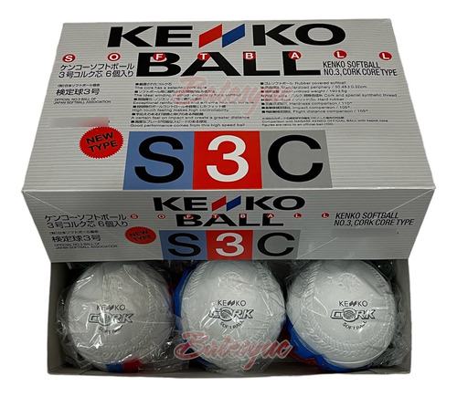 Pelota Kenko Softbol Hule Paquete De 3 Piezas Sello Negro #3