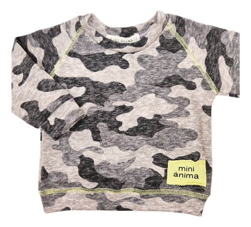 Buzo Camuflado Mni Anima Rustico Kids Bebe Gris