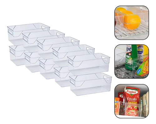 Kit 10 Organizadores Multiuso Para Geladeira, Cozinha E Despensa ...