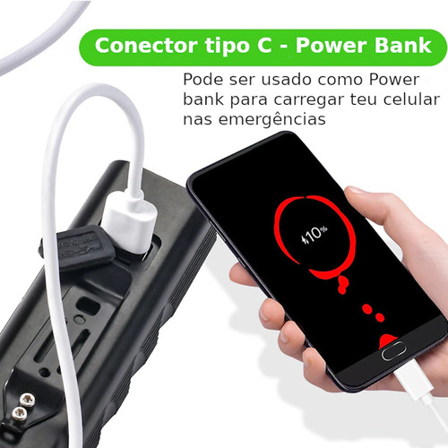 Imagem 4 de 6 de Farol De Bike Bateria Embutida 3000 Lm 10000 Mah Pwbank Kx5