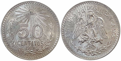 50 Centavos 1919, Atactiva Plata 0.720 (id: 8807)