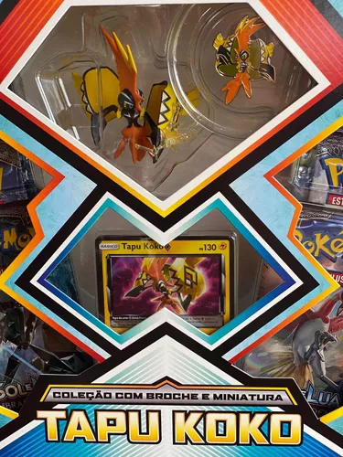 Brinquedo Pokémon Coleção Tapu Koko Com Broche E Miniatura
