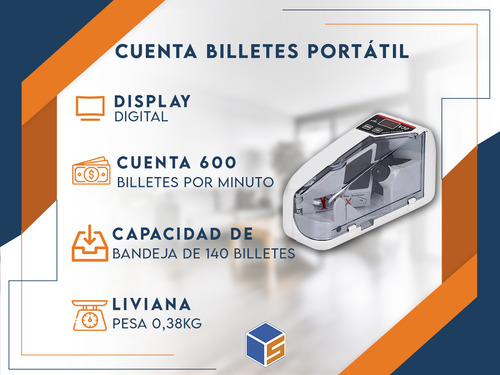 Contadora De Billetes Portatil Cuenta Plata Funda Pilas