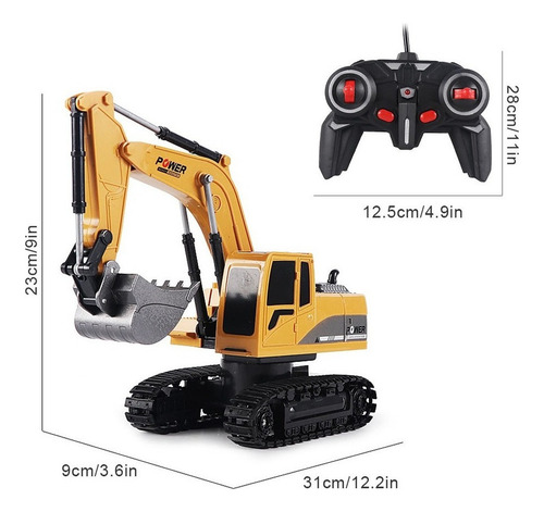 Rc Excavadora Camión De Juguete Control Remoto Tractor