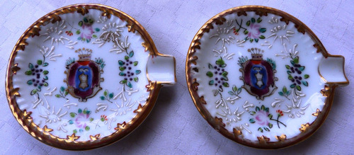 Monijor62-antigua Coleccion Par Ceniceros Porcelana Alemana