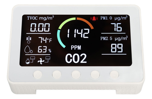 Monitor De Co2 Para Interiores, Calidad Del Aire, 7 En 1, Tv