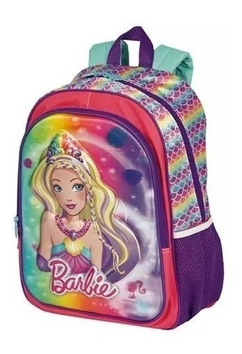 Mochila Infantil Barbie Sereia 18x Tam G Costas Sestini Cor Colorida