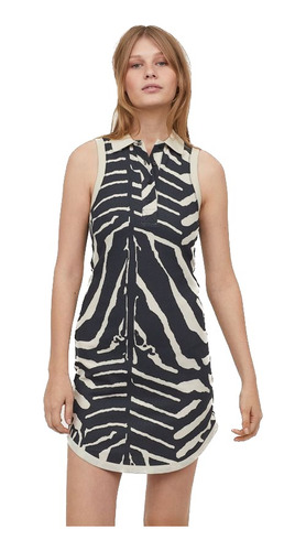 Vestido De Piqué Crema/zebra Studio Collection S/s 2019 H&m 