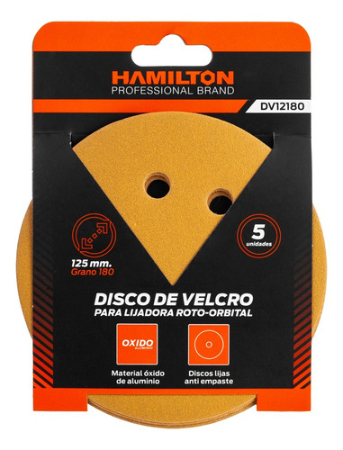 Set De 5 Lijas Para Lijadora Rotoorbital Hamilton 125mm G180