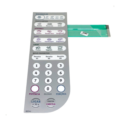 Membrana Painel Teclado Original Microondas Electrolux Mef41