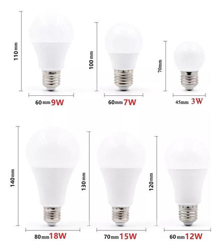 X10 Bombilla Ampolleta Led 12w E27 Ahorro Energía Luz Fria