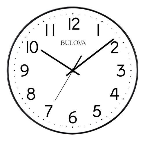 Reloj De Pared Bulova Office Mate, 16, Blanco Y Negro