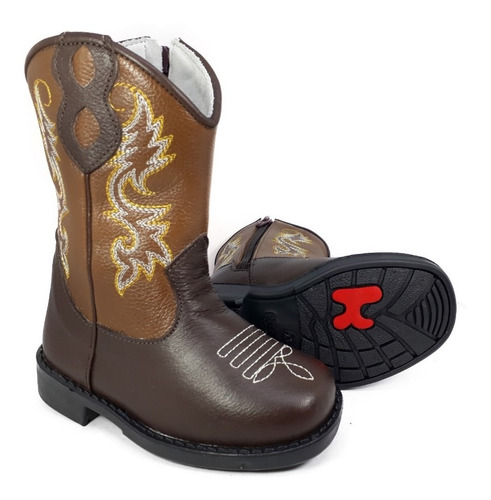 Bota Country Infantil Texana Rodeio Couro Menino Menina 8100