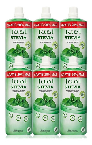 Edulcorante Stevia Natural Líquido Jual 500 Ml X 6 Unidades
