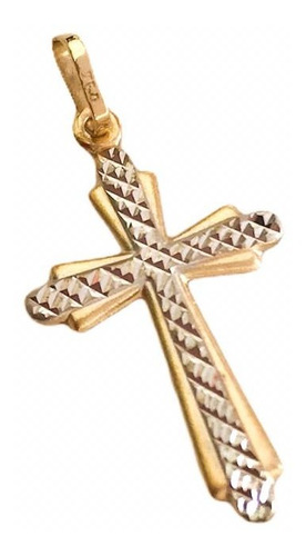 Pingente Cruz Crucifixo Com Detalhes Branco Ouro 18k Full