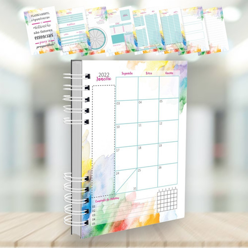 Imagem 6 de 10 de Planner Visão Semanal E Mensal - Coleção Colors