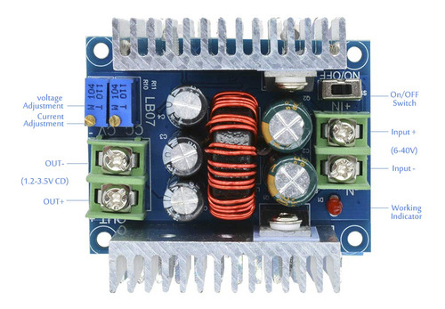 Imagen 2 de 6 de Módulo Step Downm Module Converter 20a Buck Step Downm 300w