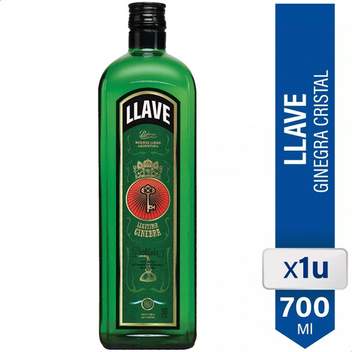 Ginebra Llave Cristal Botella - 01almacen